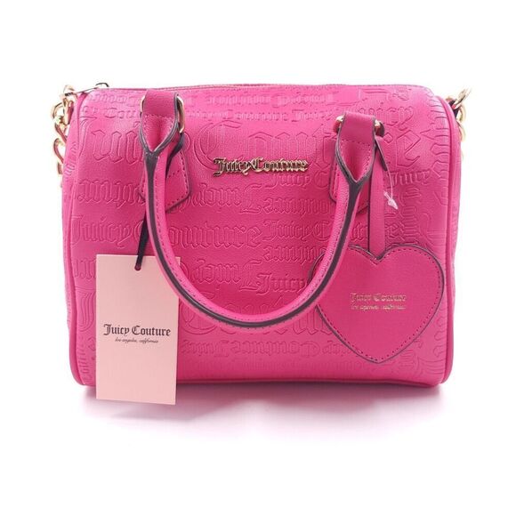 Juicy Couture Free Love Pink Logo Satchel Crossbody Purse - Picture 3 of 14